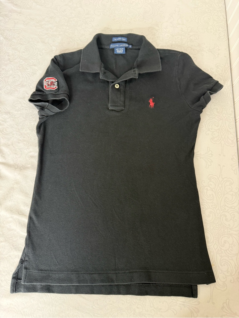 Ralph Lauren South Carolina Gamecocks The Skinny Fit Cotton Polo Shirt Small